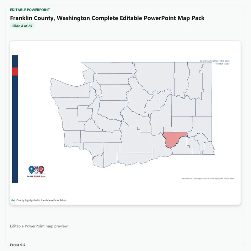 Franklin County, Washington Editable Map Pack - Image 4