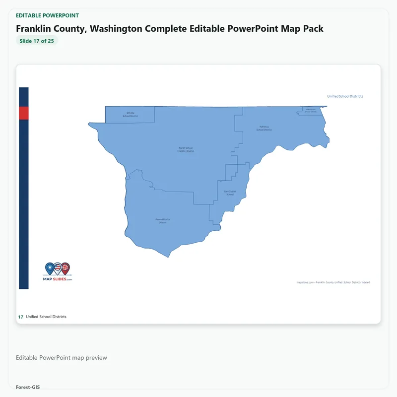 Franklin County, Washington Editable Map Pack - Image 5