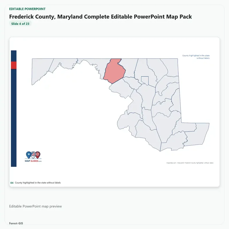 Frederick County, Maryland Editable Map Pack - Image 4