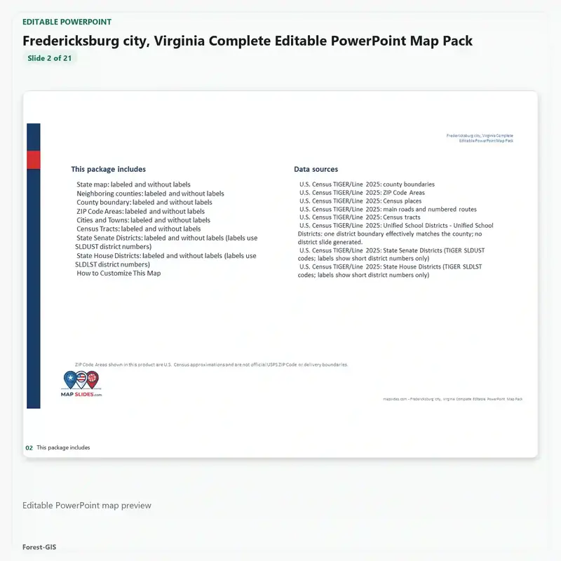 Fredericksburg city, Virginia Editable Map Pack - Image 3