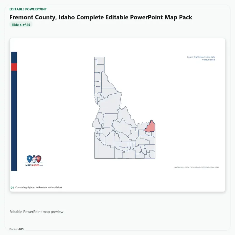 Fremont County, Idaho Editable Map Pack - Image 4