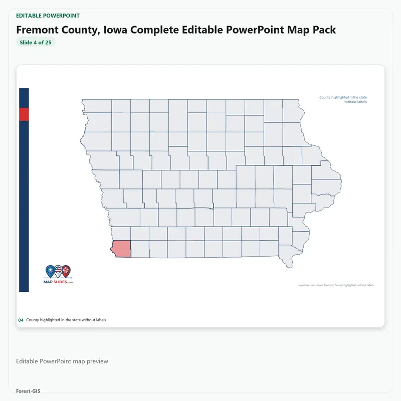 Fremont County, Iowa Editable Map Pack - Image 4