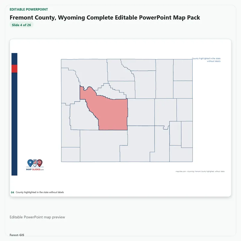 Fremont County, Wyoming Editable Map Pack - Image 4