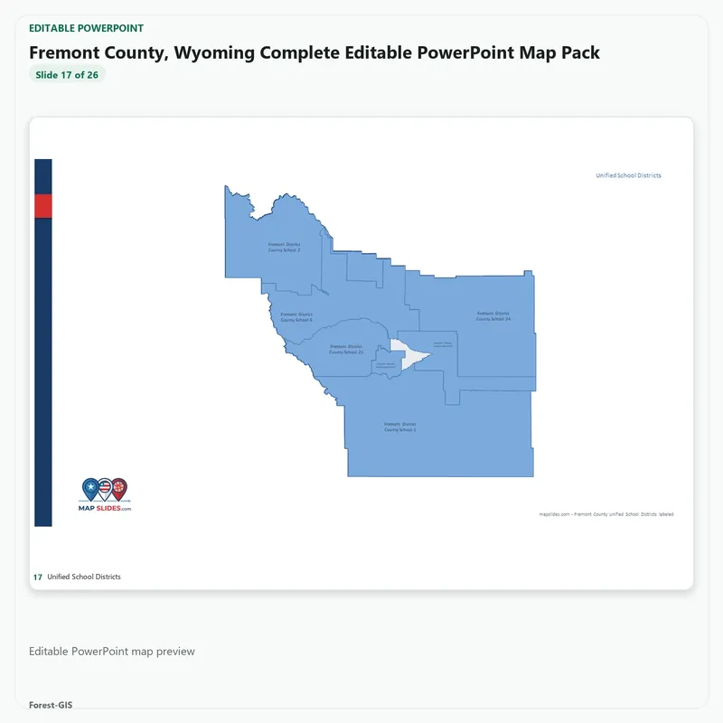 Fremont County, Wyoming Editable Map Pack - Image 5