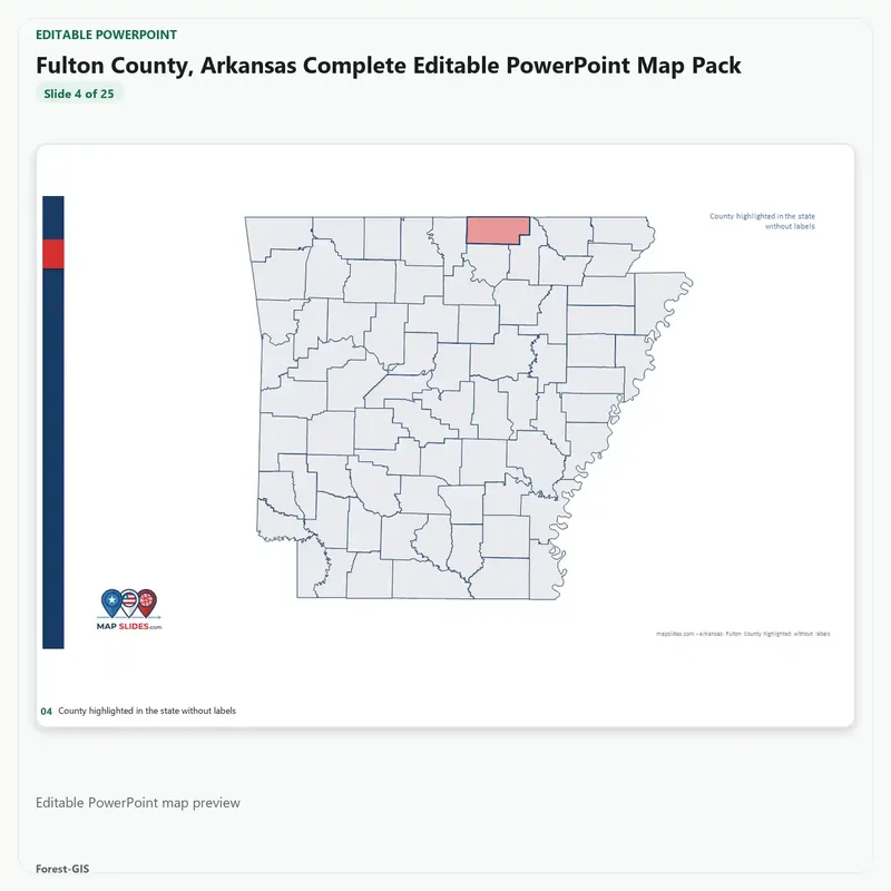 Fulton County, Arkansas Editable Map Pack - Image 4