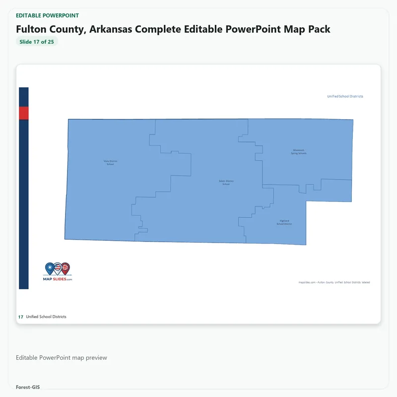 Fulton County, Arkansas Editable Map Pack - Image 5