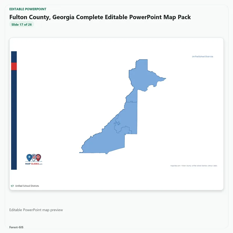 Fulton County, Georgia Editable Map Pack - Image 5