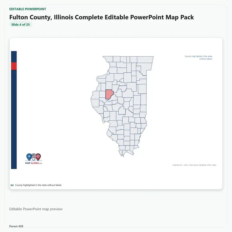 Fulton County, Illinois Editable Map Pack - Image 4