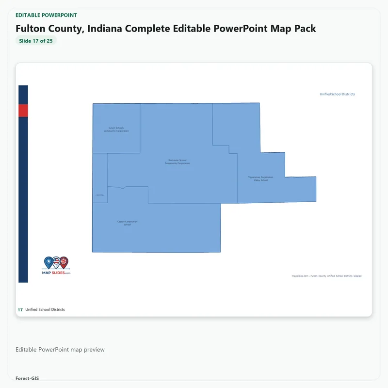 Fulton County, Indiana Editable Map Pack - Image 5