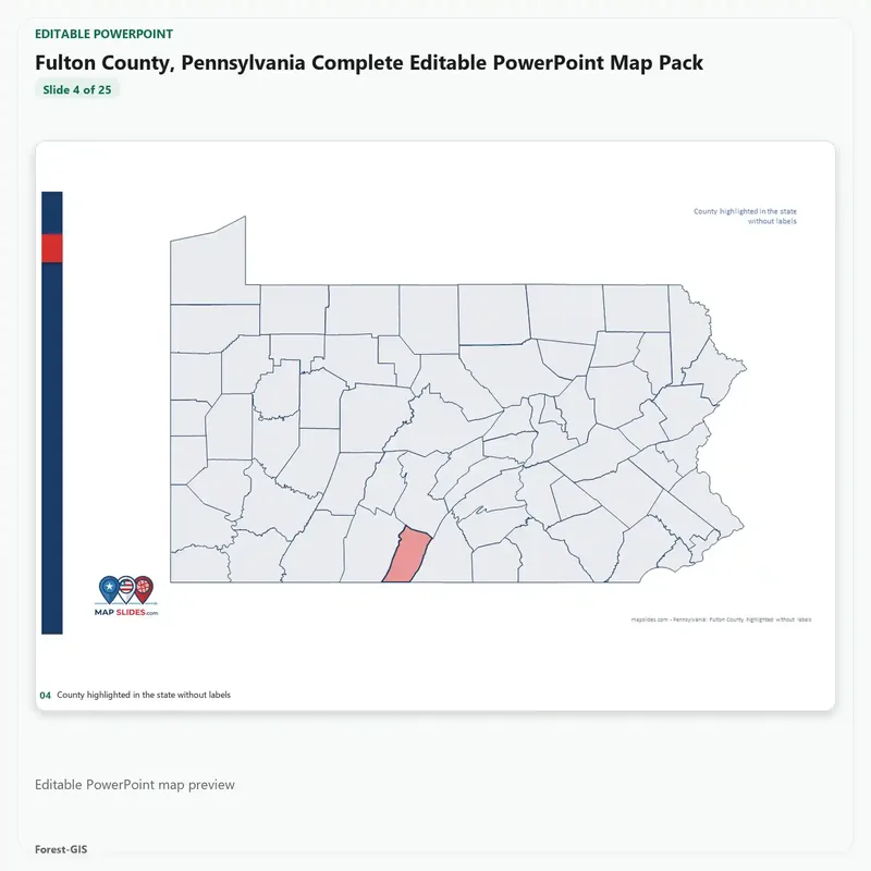 Fulton County, Pennsylvania Editable Map Pack - Image 4
