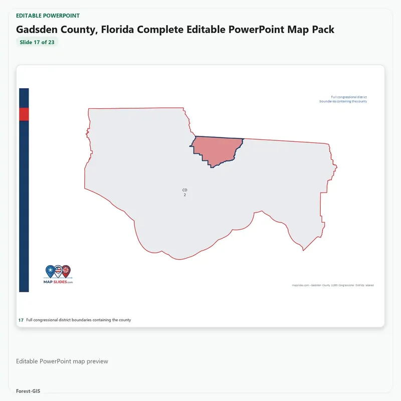 Gadsden County, Florida Editable Map Pack - Image 5