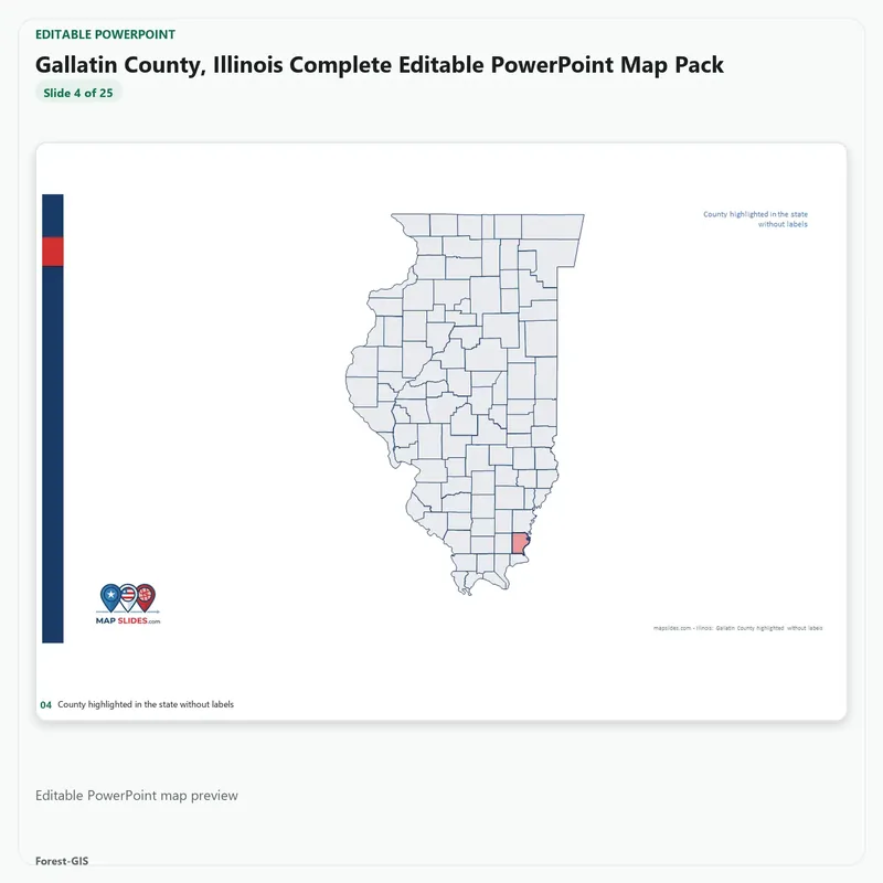 Gallatin County, Illinois Editable Map Pack - Image 4
