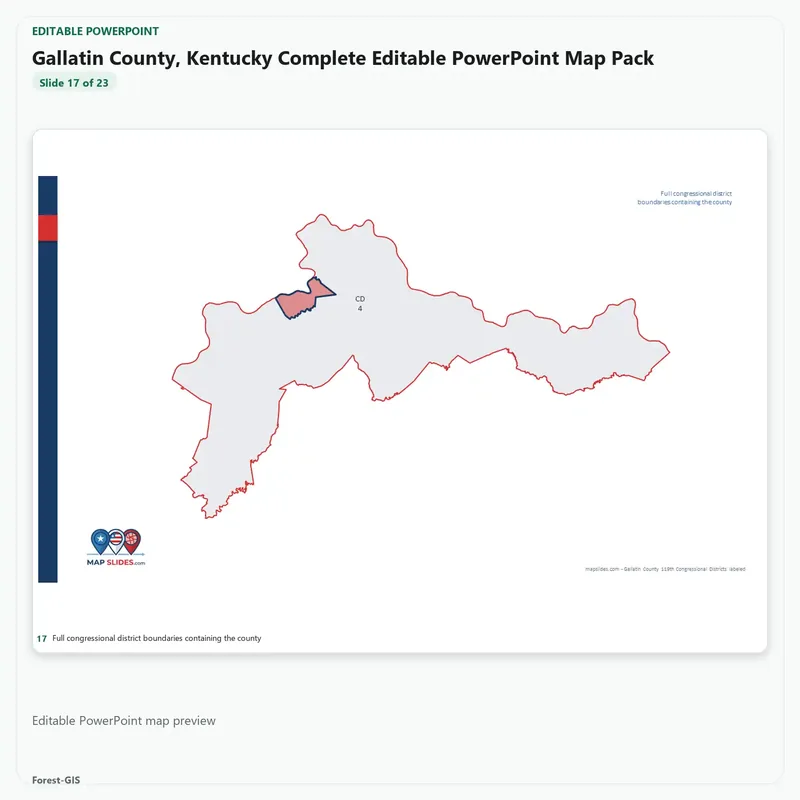 Gallatin County, Kentucky Editable Map Pack - Image 5