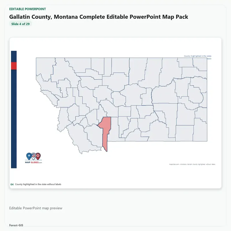 Gallatin County, Montana Editable Map Pack - Image 4