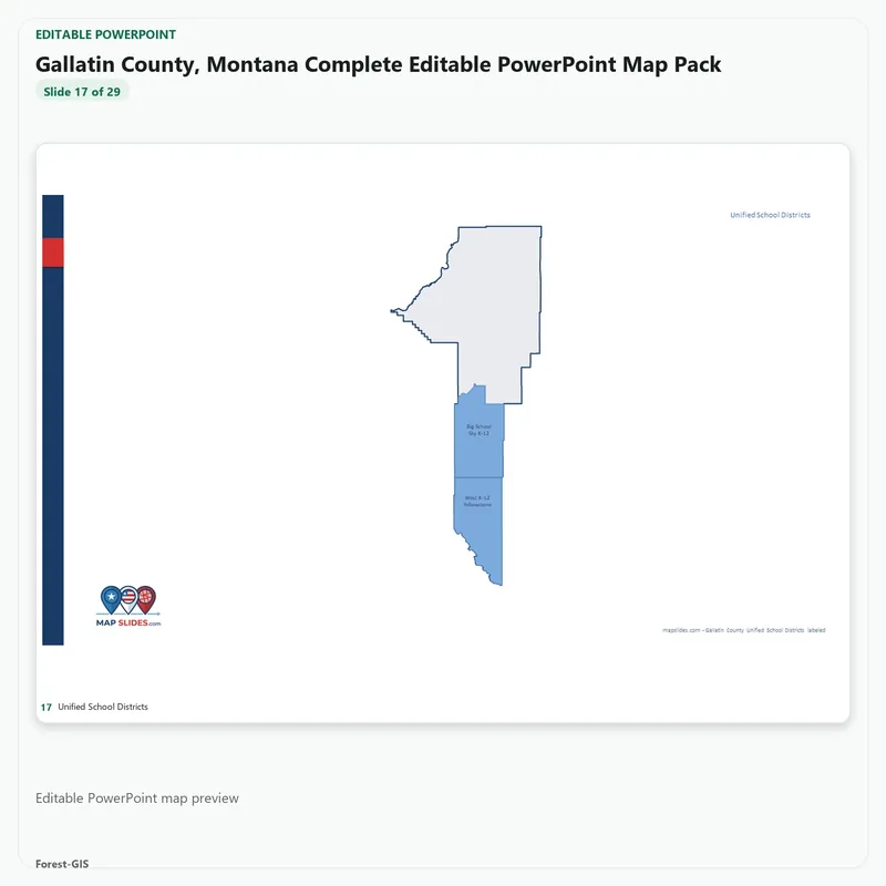 Gallatin County, Montana Editable Map Pack - Image 5