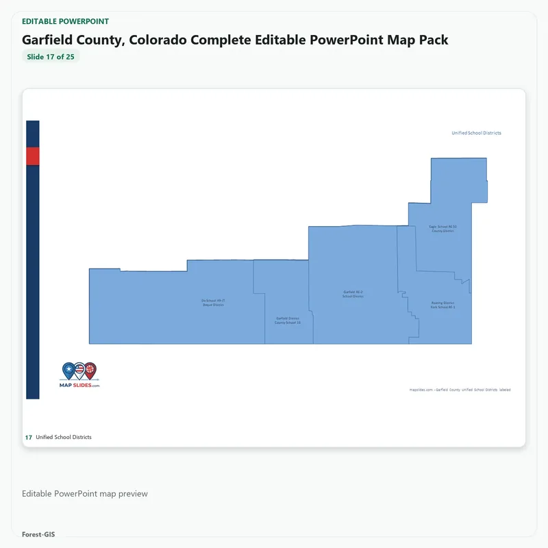 Garfield County, Colorado Editable Map Pack - Image 5