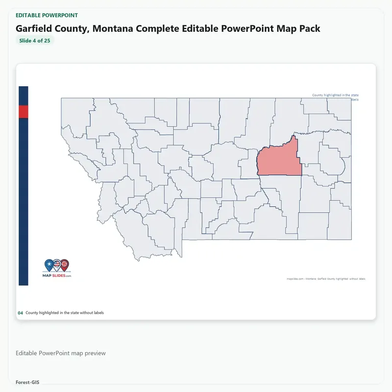 Garfield County, Montana Editable Map Pack - Image 4
