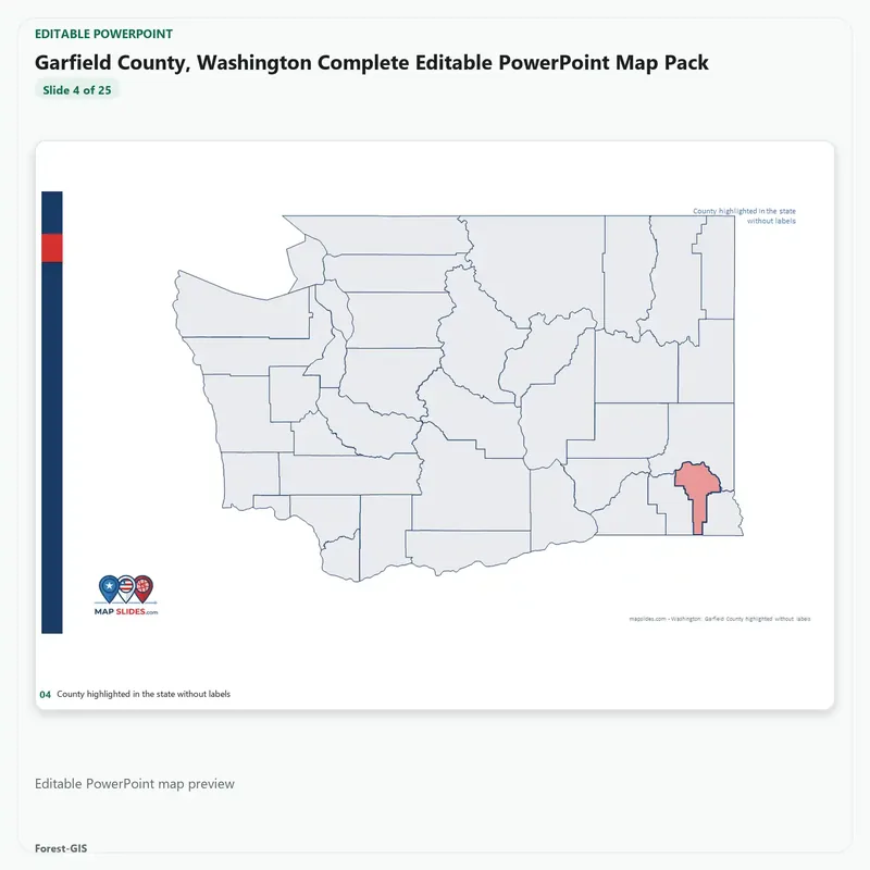 Garfield County, Washington Editable Map Pack - Image 4