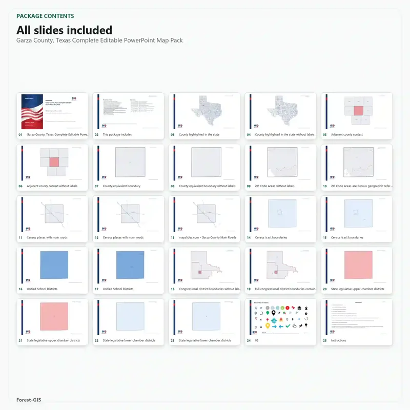 Garza County, Texas Editable Map Pack - Image 2