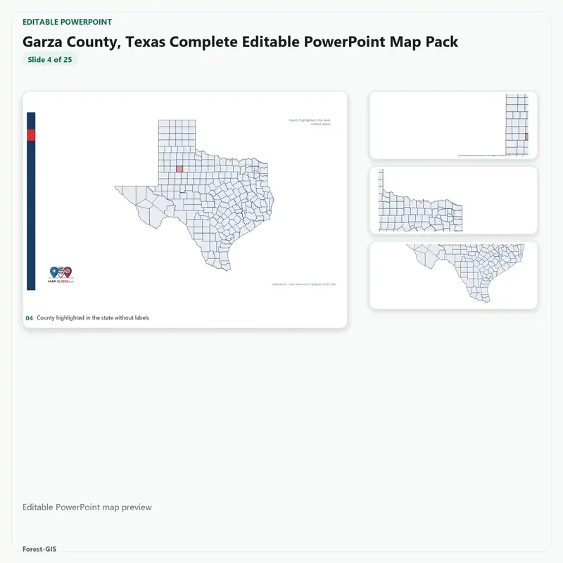 Garza County, Texas Editable Map Pack - Image 4