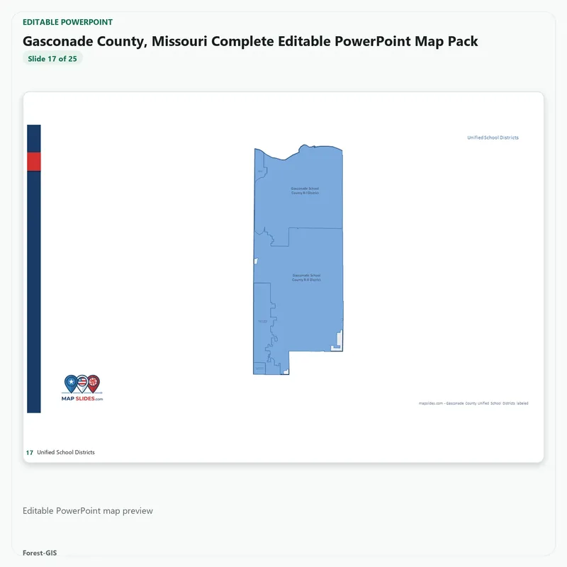 Gasconade County, Missouri Editable Map Pack - Image 5