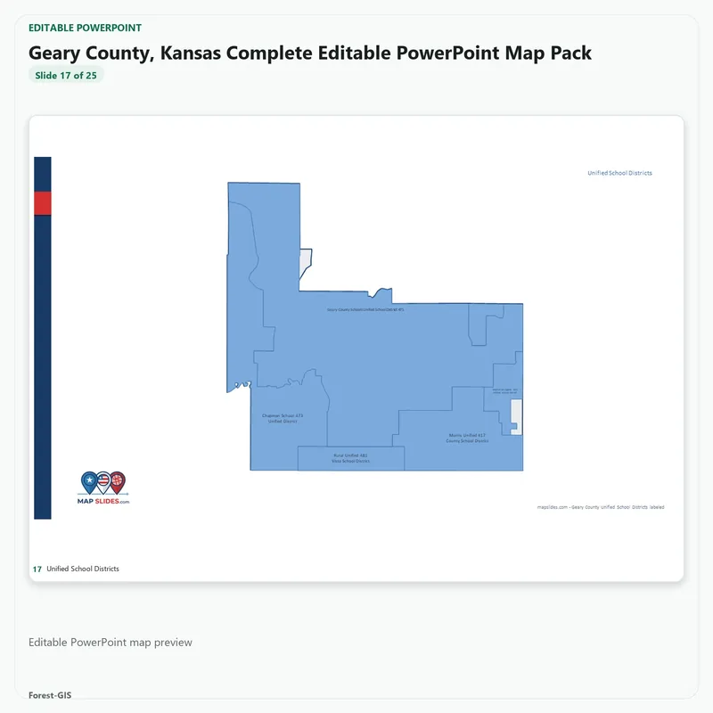 Geary County, Kansas Editable Map Pack - Image 5
