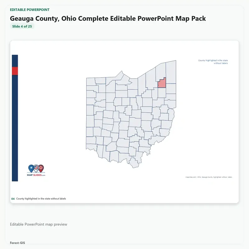 Geauga County, Ohio Editable Map Pack - Image 4