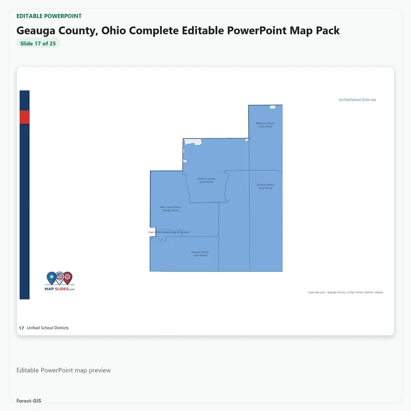 Geauga County, Ohio Editable Map Pack - Image 5