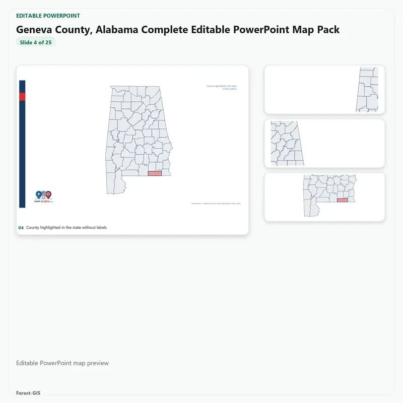 Geneva County, Alabama Editable Map Pack - Image 4