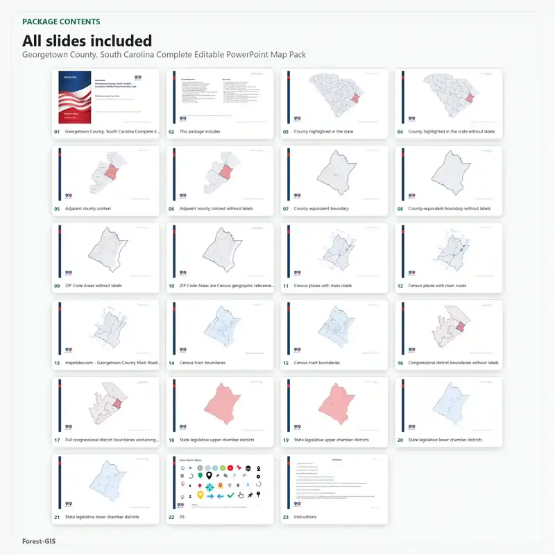 Georgetown County, South Carolina Editable Map Pack - Image 2