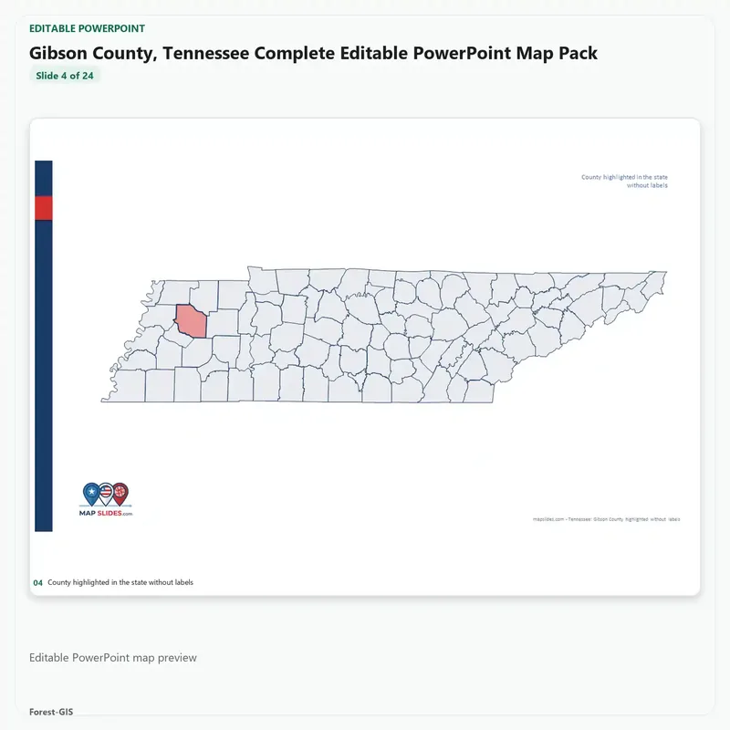 Gibson County, Tennessee Editable Map Pack - Image 4
