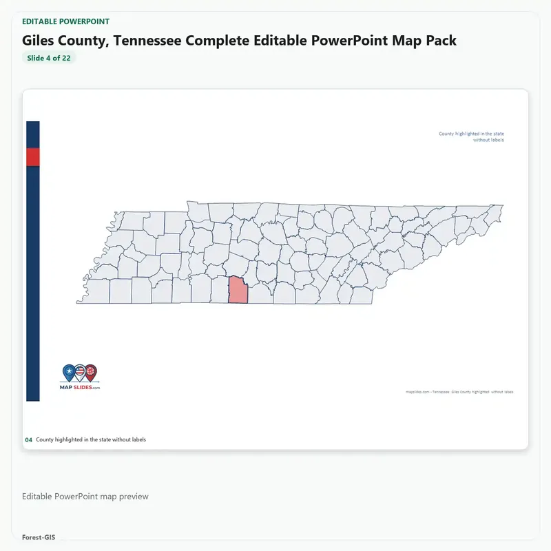 Giles County, Tennessee Editable Map Pack - Image 4