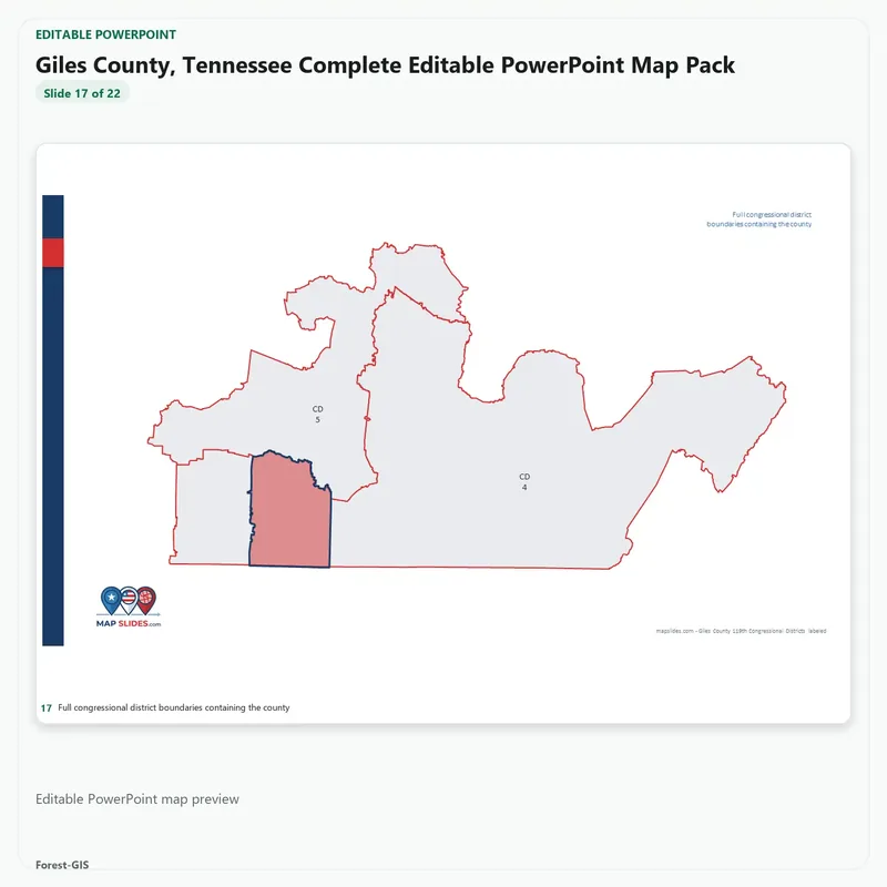 Giles County, Tennessee Editable Map Pack - Image 5