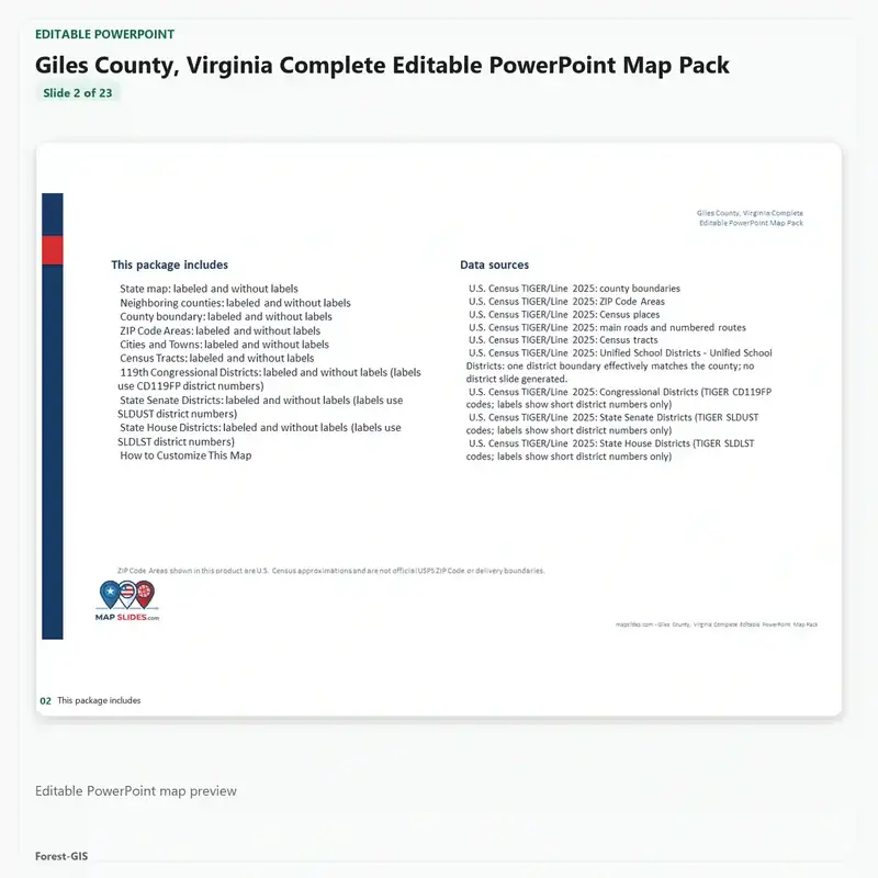 Giles County, Virginia Editable Map Pack - Image 3