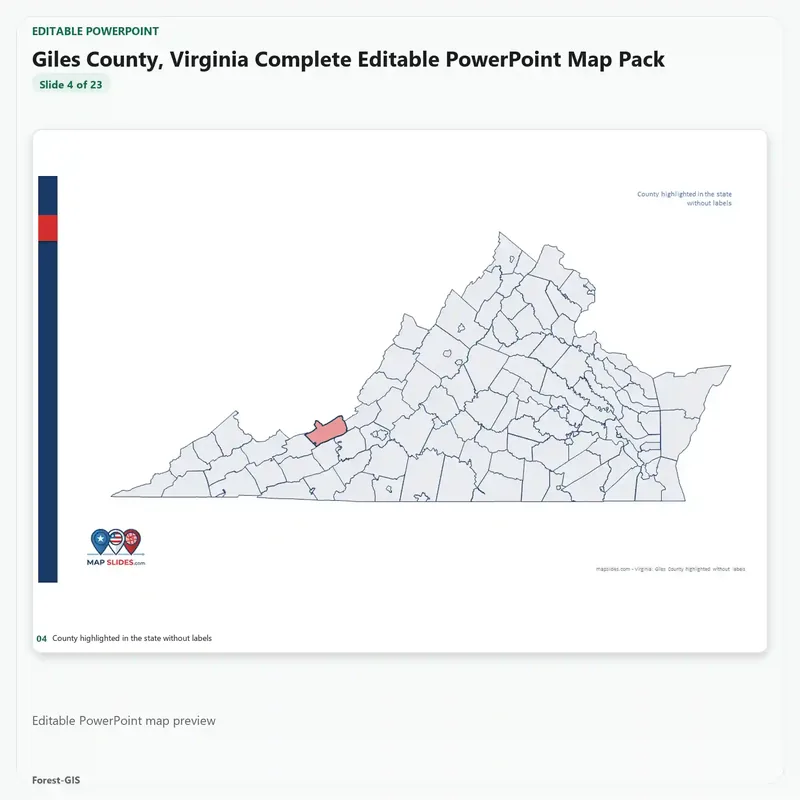 Giles County, Virginia Editable Map Pack - Image 4