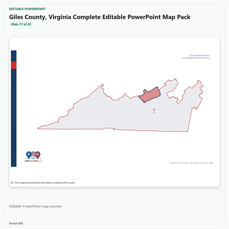 Giles County, Virginia Editable Map Pack - Image 5