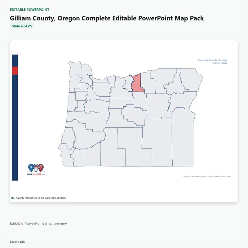 Gilliam County, Oregon Editable Map Pack - Image 4