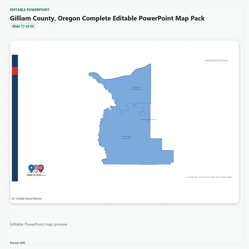 Gilliam County, Oregon Editable Map Pack - Image 5