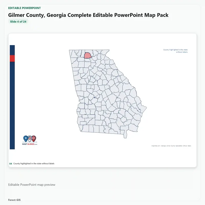 Gilmer County, Georgia Editable Map Pack - Image 4