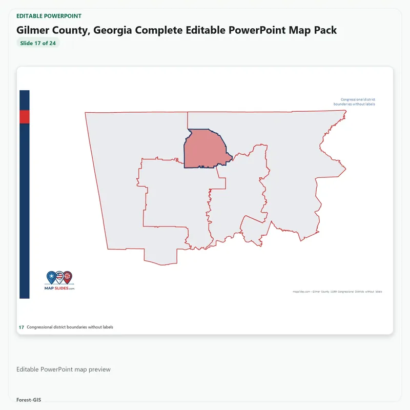 Gilmer County, Georgia Editable Map Pack - Image 5