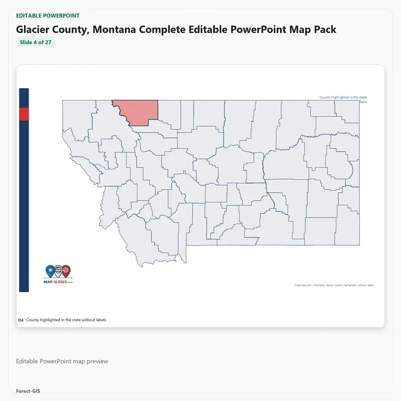 Glacier County, Montana Editable Map Pack - Image 4