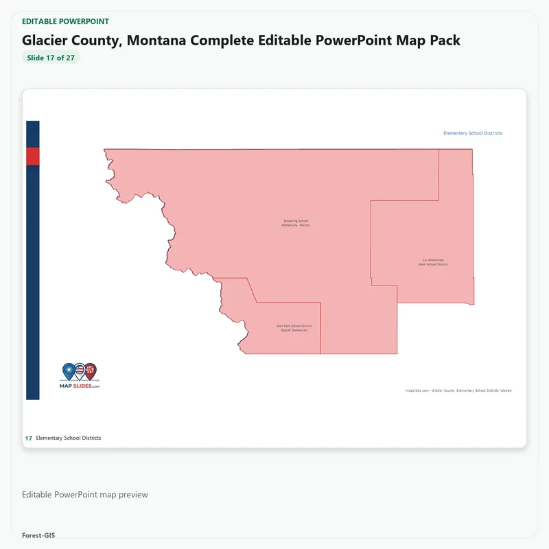 Glacier County, Montana Editable Map Pack - Image 5