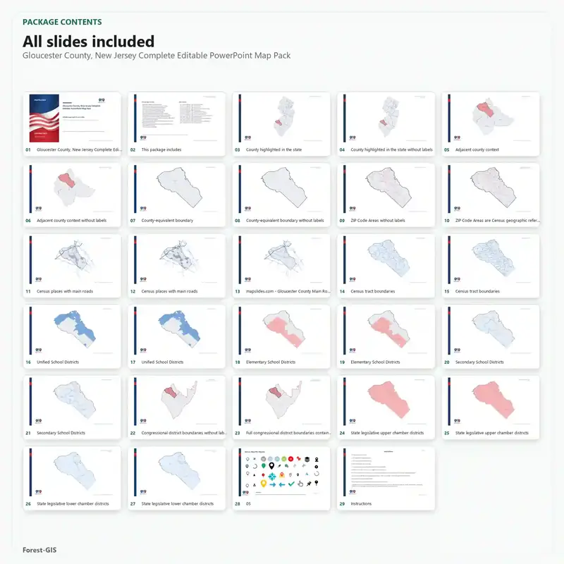 Gloucester County, New Jersey Editable Map Pack - Image 2
