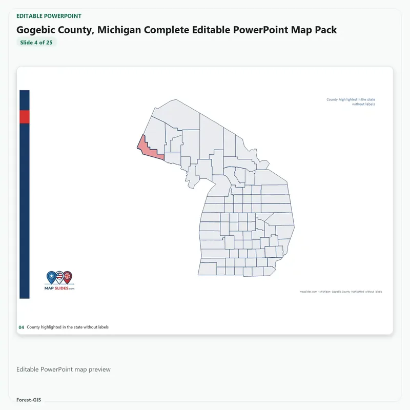 Gogebic County, Michigan Editable Map Pack - Image 4