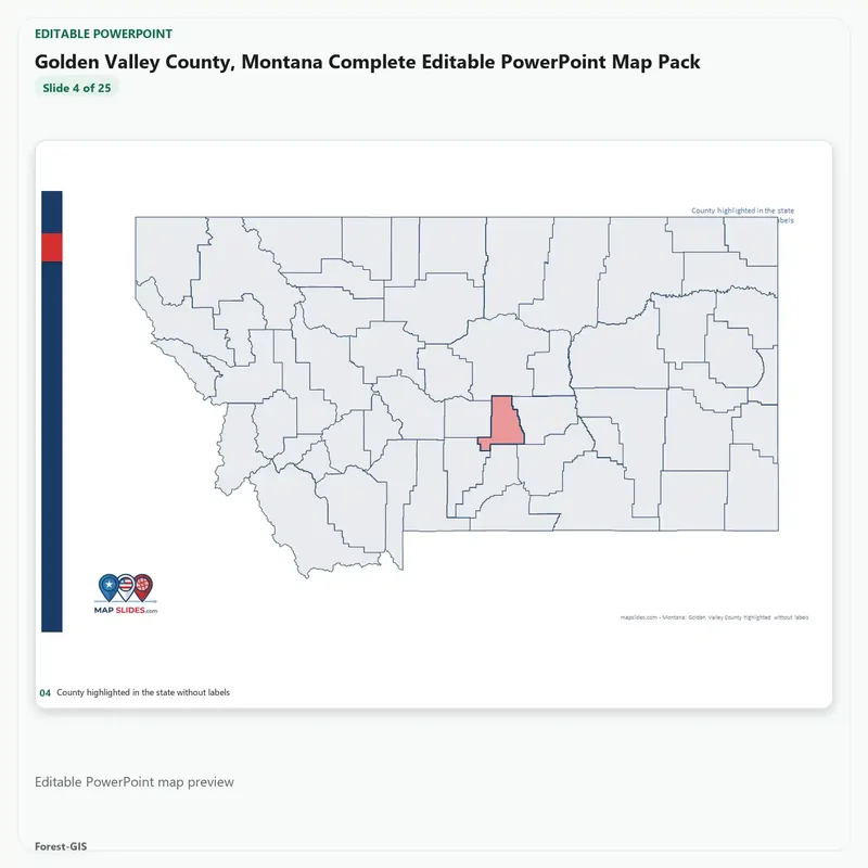 Golden Valley County, Montana Editable Map Pack - Image 4