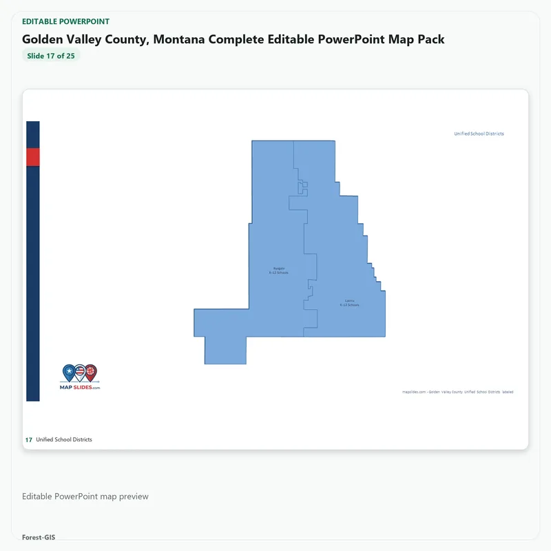 Golden Valley County, Montana Editable Map Pack - Image 5