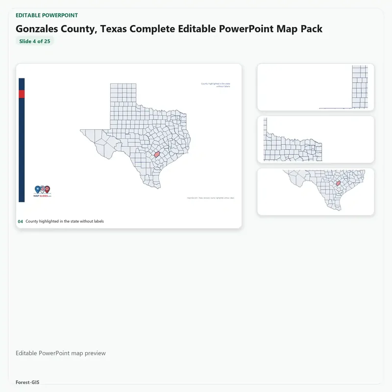 Gonzales County, Texas Editable Map Pack - Image 4