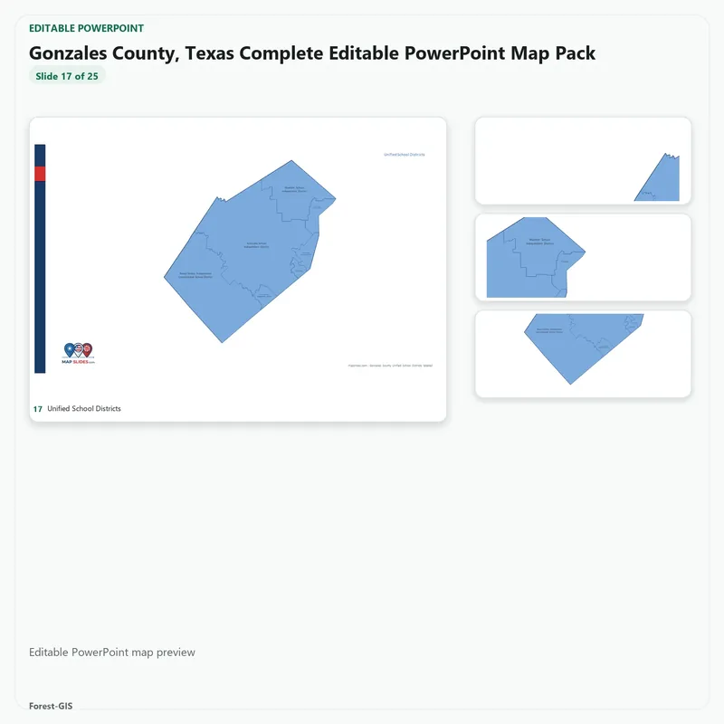 Gonzales County, Texas Editable Map Pack - Image 5
