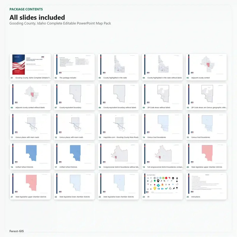Gooding County, Idaho Editable Map Pack - Image 2