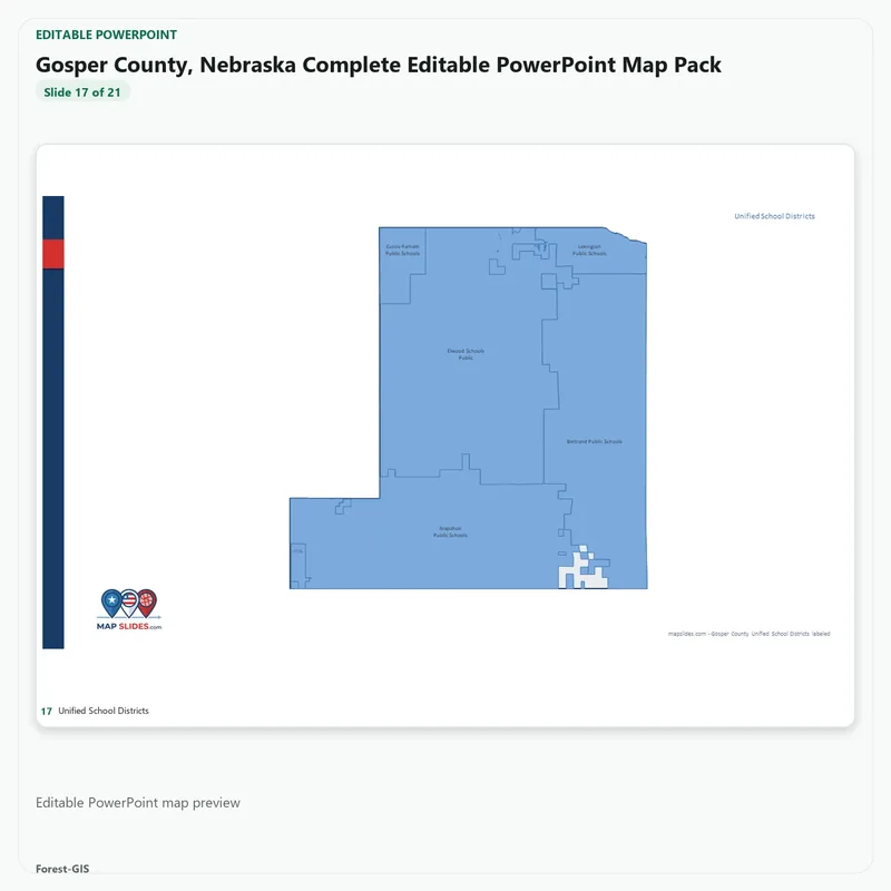 Gosper County, Nebraska Editable Map Pack - Image 5